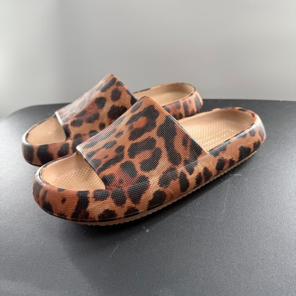 Yellow Box Zolah Leopard Print Slides Sandals Comfort‎ Slip On Size 10 - Picture 4 of 9